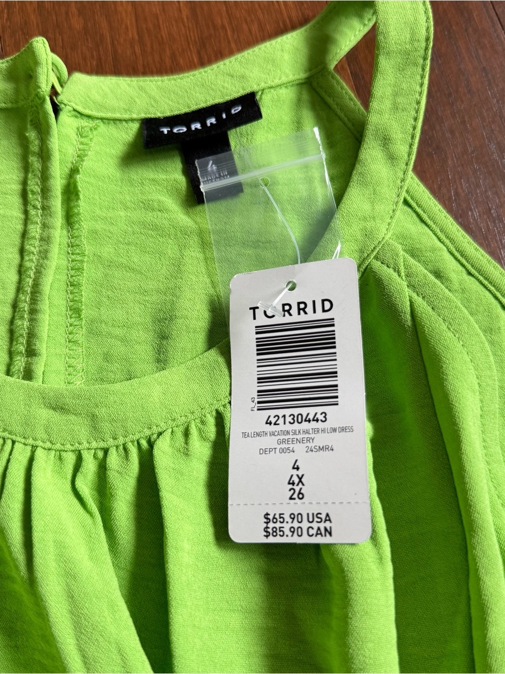 Torrid Green Vacation Halter Dress High Low Size 4x NWT - Picture 2 of 2